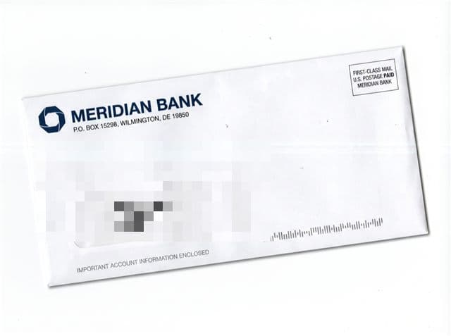 A scanned bank envelope